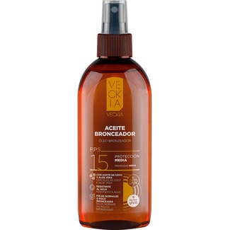 Veckia Óleo Bronzeador FP15 embalagem 200 ml