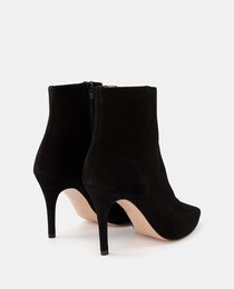 Women's suede ankle boots with a pointed toe and stiletto heel - Atelier Line