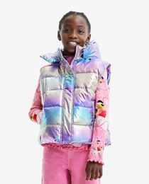 Veste sans manches fille padded irisée