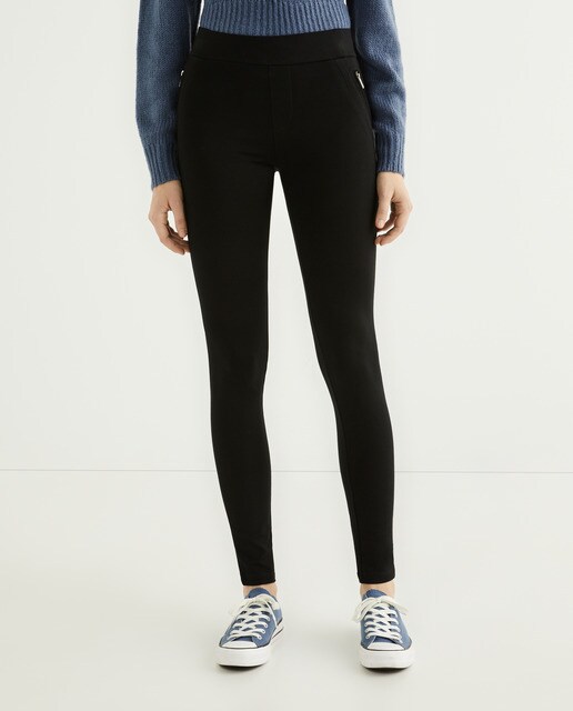 Legging con cremallera liso