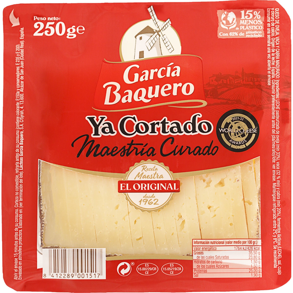 Maestría Queso Curado Mezcla Madurado Elaborado Con Leche Pasteurizada ...