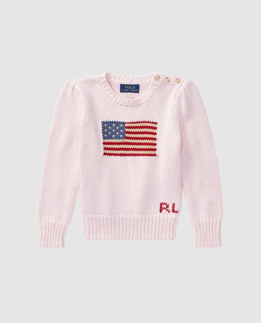 Jersey de niña en rosa con bandera