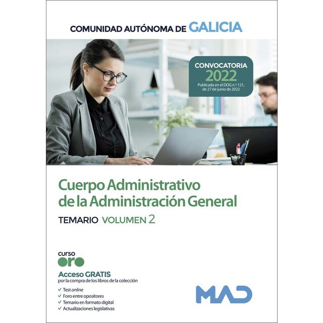 Cuerpo Administrativo de la Administración General de la Comunidad Autónoma de Galicia. Temario volumen 2 (Tapa blanda)