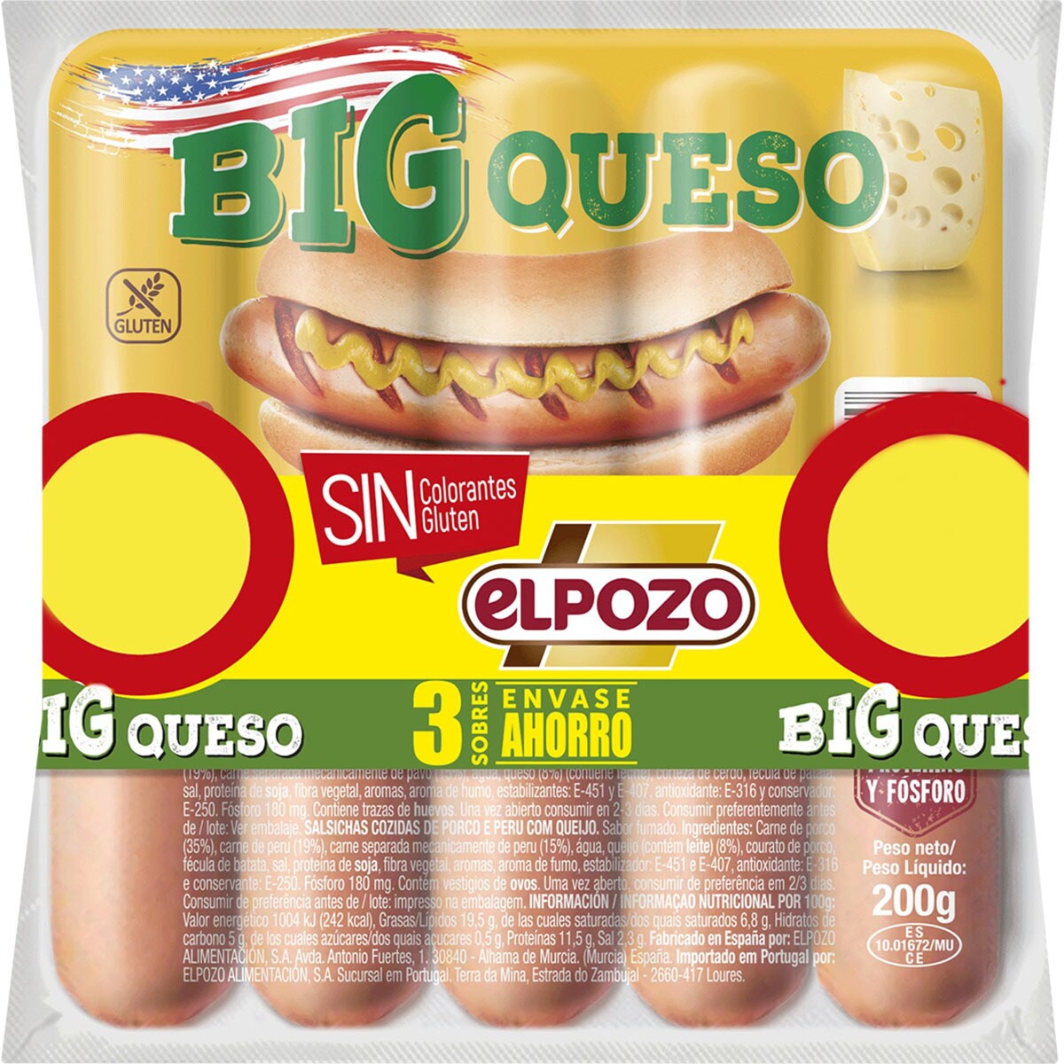 Big Queso cooked smoky flavour pork sausages with cheese glutenfree 3