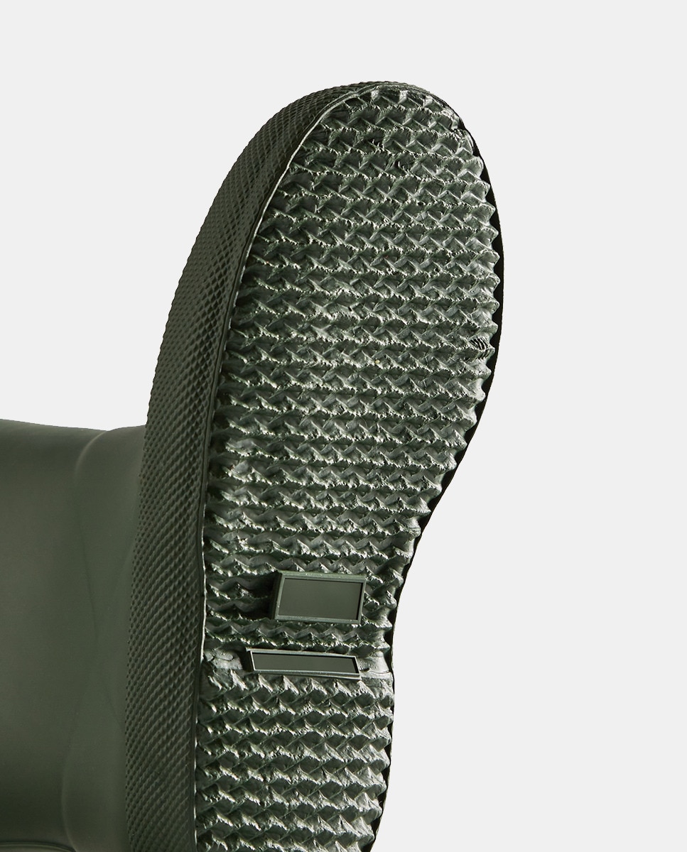 Galochas Original de Criança com Acabamento Mate e Detalhe de Logótipo Hunter Verde-militar-4