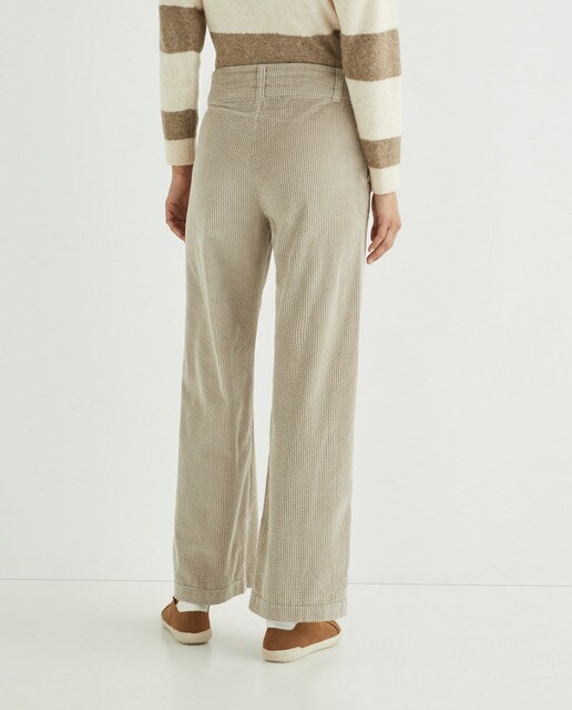 Pantalón pana mujer doble botón