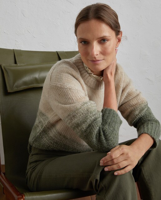 Pull en maille à col rond femme