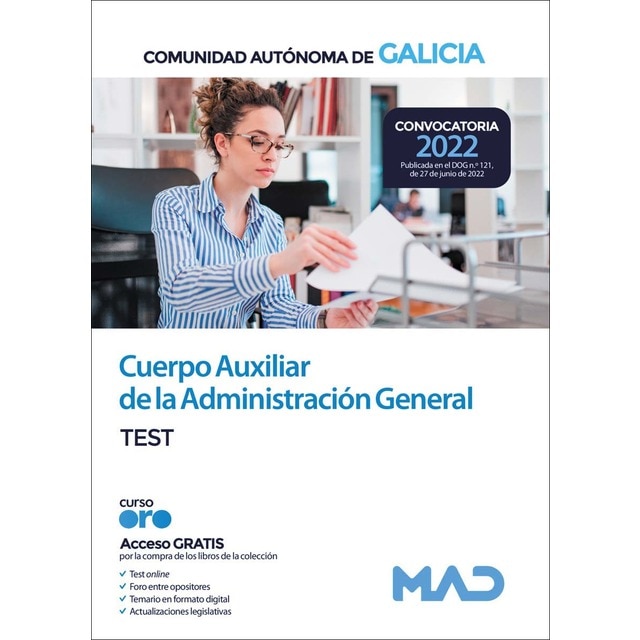 Cuerpo Auxiliar de la Administración General de la Comunidad Autónoma de Galicia. Test (Tapa blanda)
