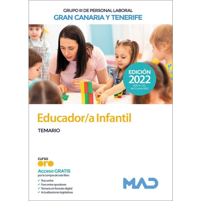 Educador/a Infantil (Grupo III de Personal Laboral) en las Islas de Gran Canaria y Tenerife. Temario (Tapa blanda)