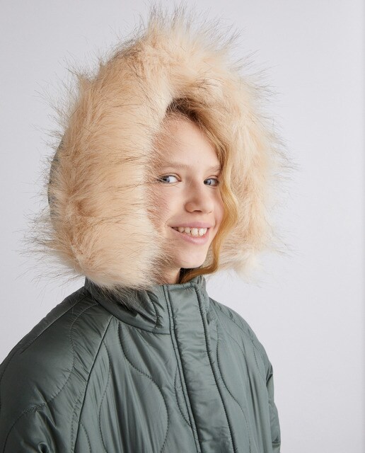 Parka longue fille à torsades