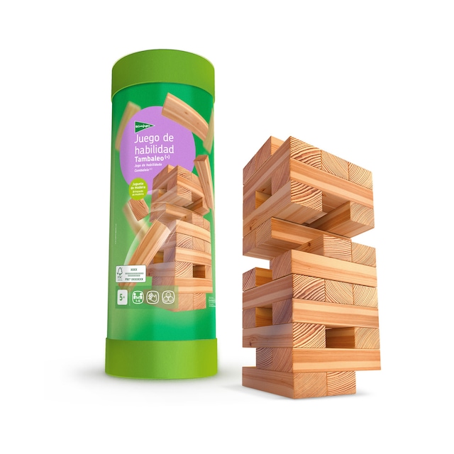 Juego de habilidad de madera sostenible Bloques de madera Tambaleo Plus El Corte Inglés