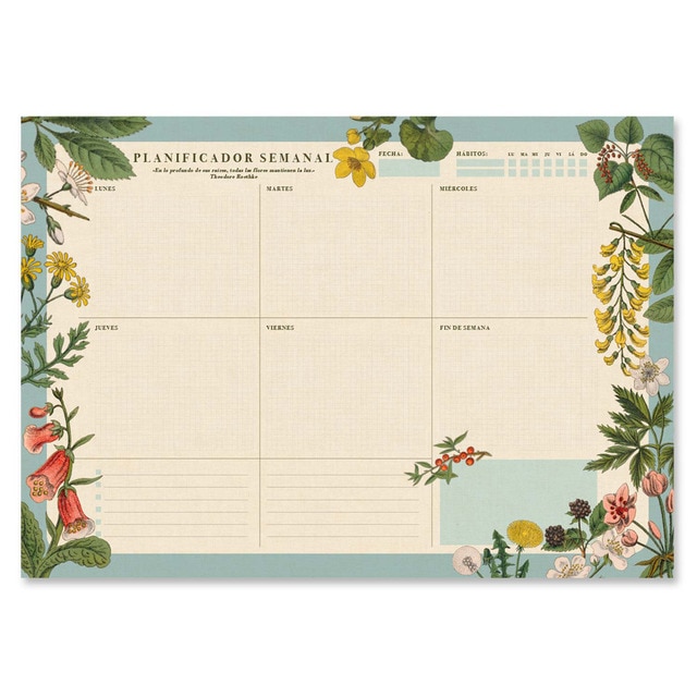 Bloc Planificador Semanal A3 Botanical 29,7x0,01x42 Grupo Erik Editores Verde