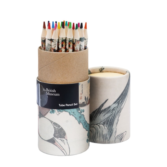 Set de Lápices de Colores Japanesse Blossom Designs Erik Blanco y Gris.