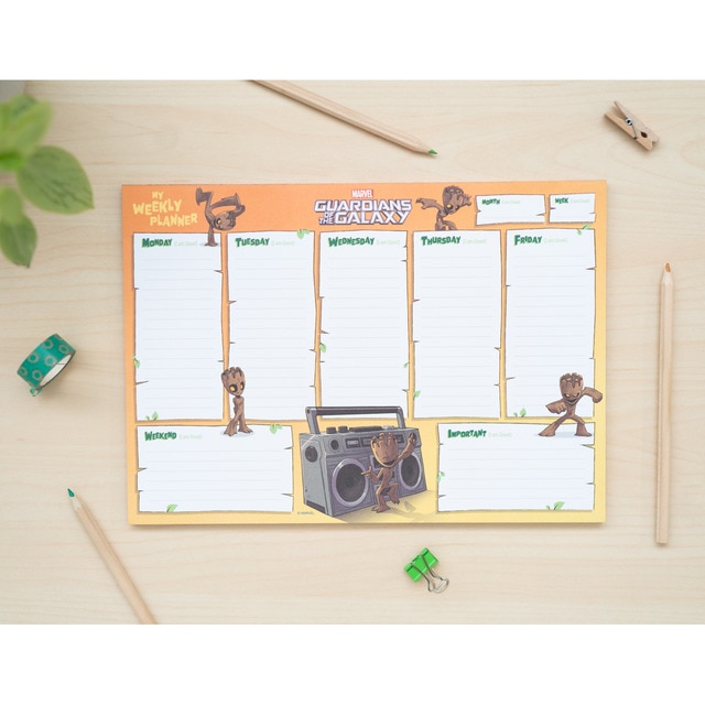 Bloc Planificador Semanal A4 Marvel Groot Erik Naranja Inglés