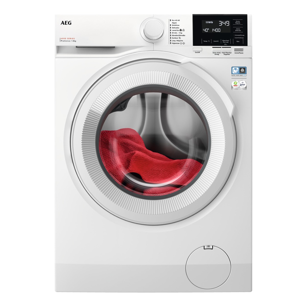 AEG – Lavadora AEG 8 kg/ 1400 rpm, Prosense -LFR6184N2B.