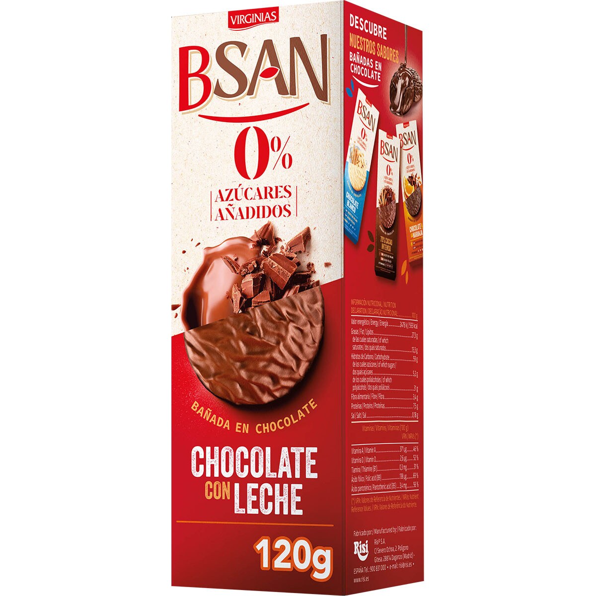 Comprar B-San Galletas Bañadas En Chocolate Con Leche 0% Azúcares ...