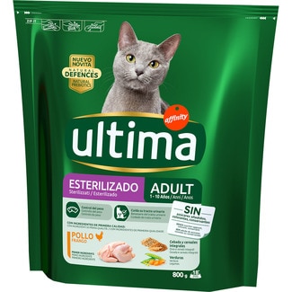ULTIMA Esterilizado Adult pienso para gatos adultos esterilizados con pollo envase 800 g