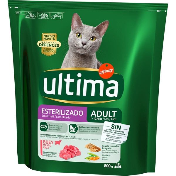 Esterilizado Adult pienso para gatos adultos esterilizados con buey envase 800 g