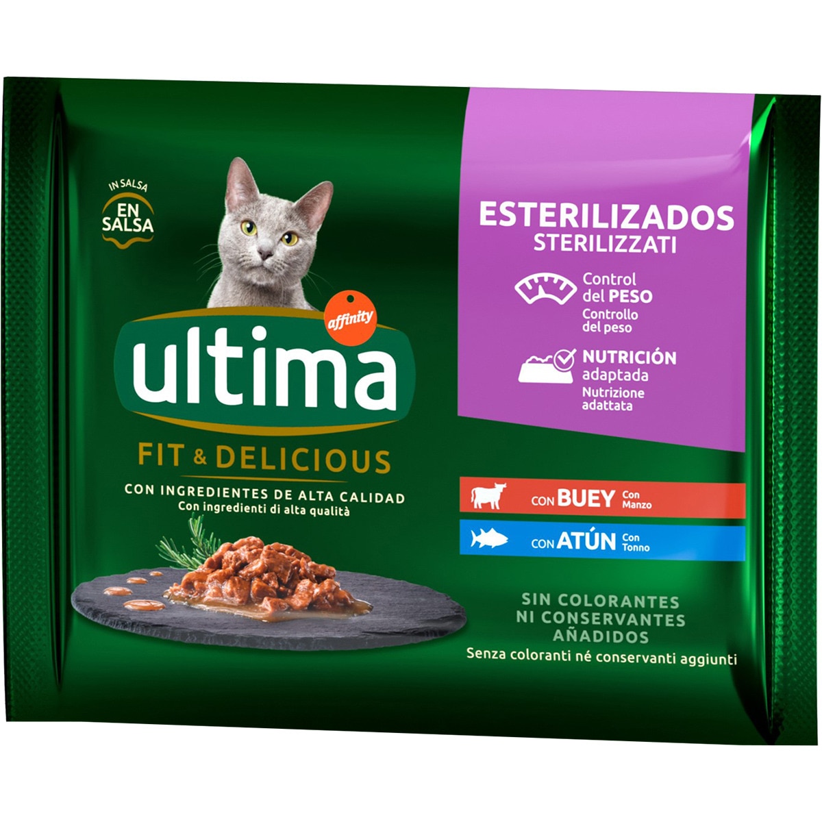 Ultima Expert - Comida Húmeda Para Gatos Esterilizados, Cuidado Del Tracto Urinario, Pack De 11 Sobres (4x70g)