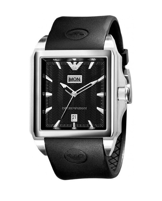 Reloj analógico hombre caucho - negro