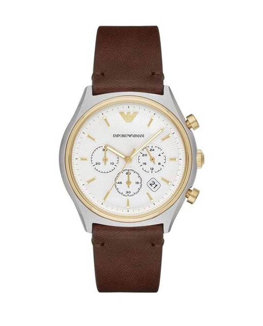 Reloj cronógrafo hombre piel - marrón