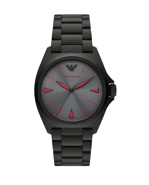 Reloj analógico hombre acero - negro