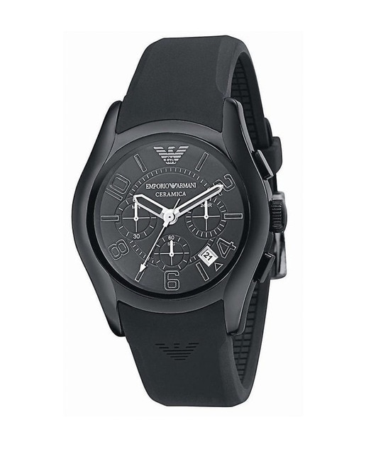 Reloj analógico hombre caucho - negro