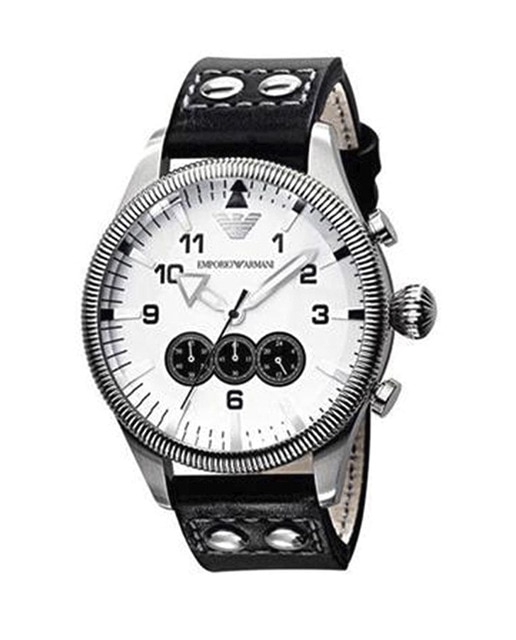 Reloj analógico hombre piel - blanco