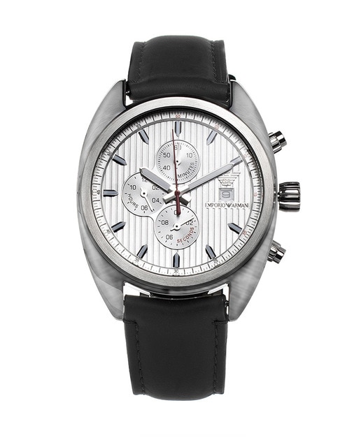 Reloj analógico hombre piel - negro