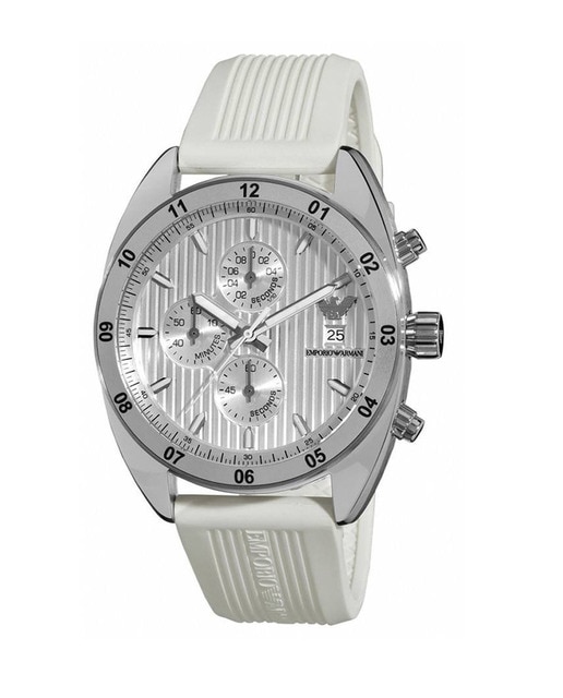 Reloj analógico hombre caucho - blanco