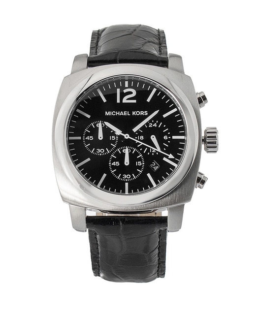 Reloj analógico hombre piel - negro