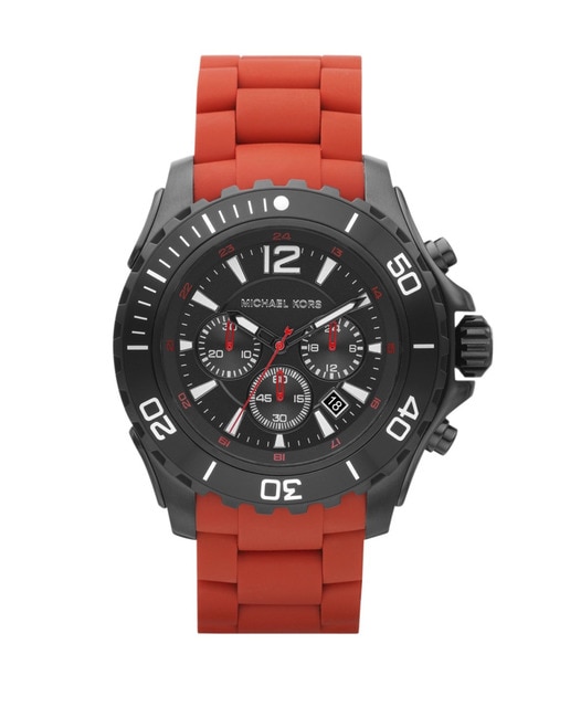 Reloj cronógrafo hombre caucho - rojo/negro