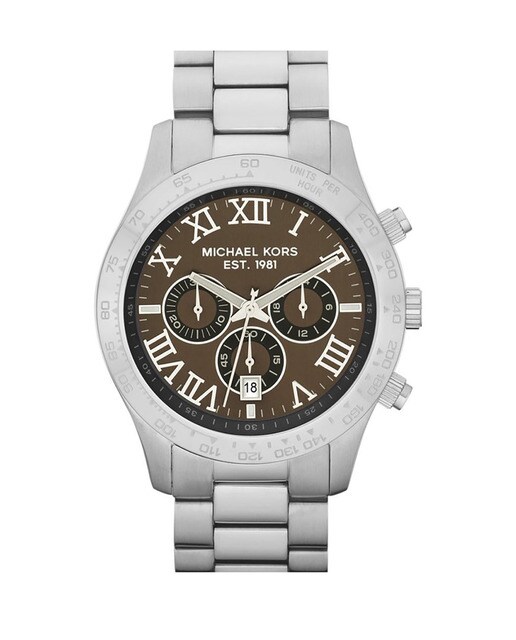 Reloj analógico hombre acero - plateado/marrón