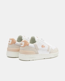 Women's white modernised T-Clip trainers with retro details