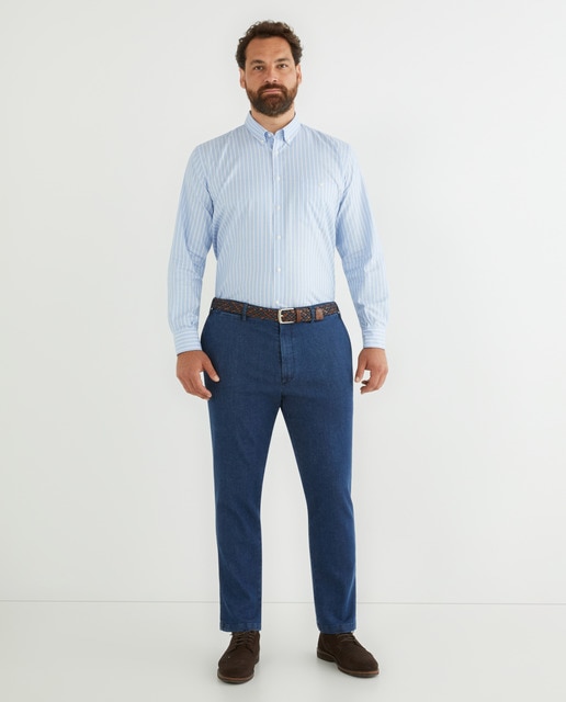 Mirto - Pantalón hombre chino denim regular tallas grandes.