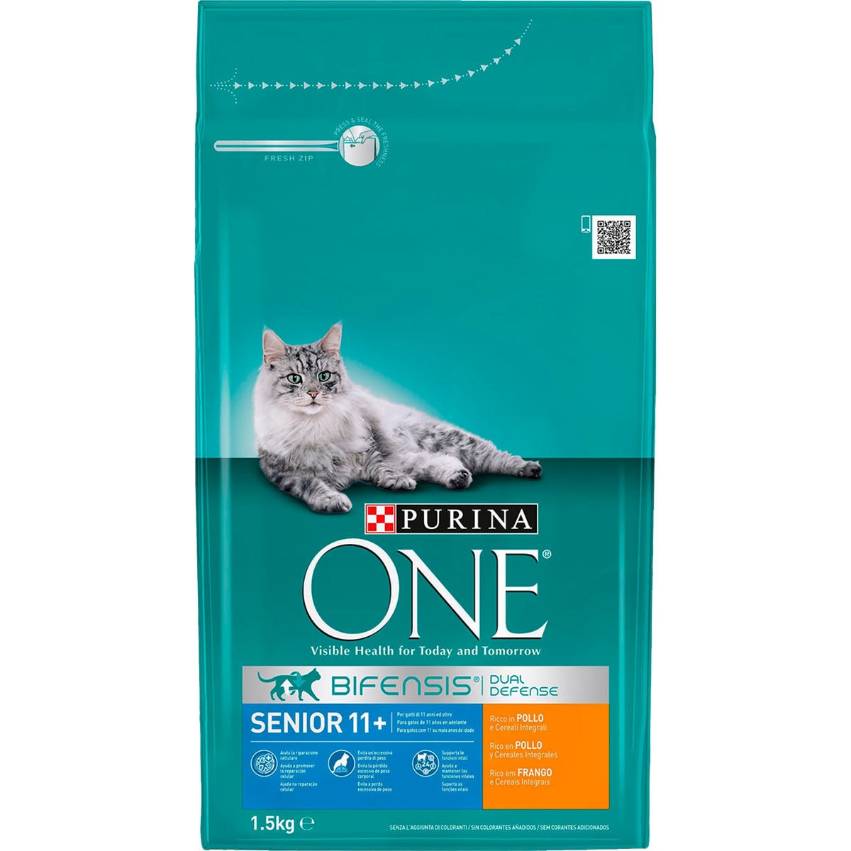 Senior cat food with chicken and wholegrain cereals for senior cats bag ...