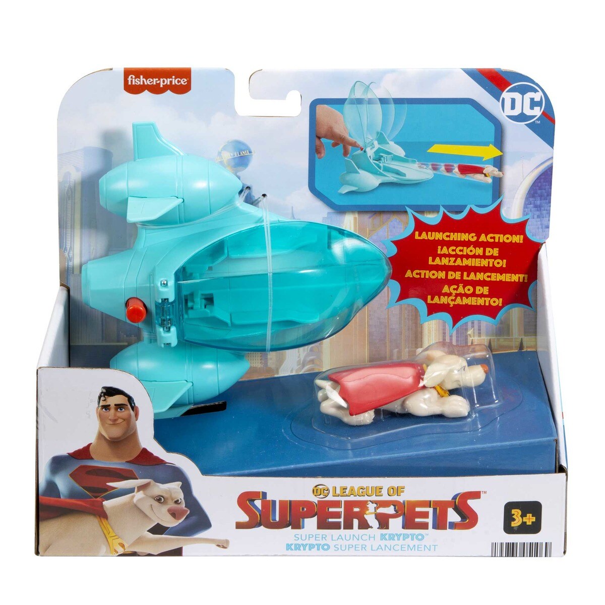 Fisher-Price Mattel DC League of Super Pets toy launcher car assorted ...