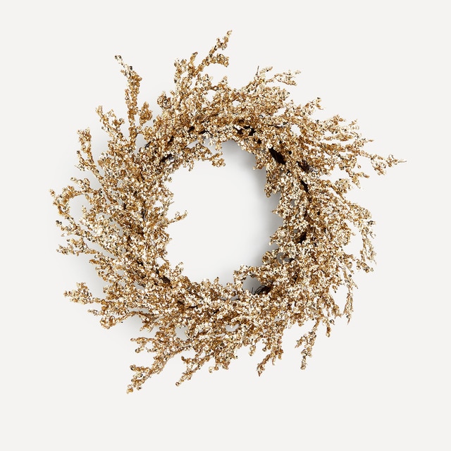 Corona decorativa de hojas doradas Navidad El Corte Inglés