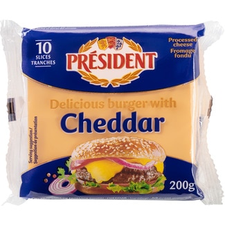 Président Queijo Cheddar & Emmental Fundido em Fatias embalagem 200 g