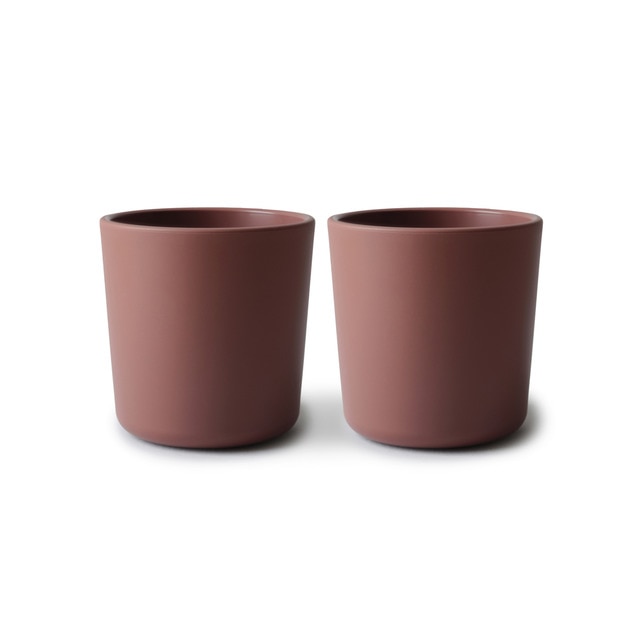 Vasos solid 2ud Mushie rosa oscuro
