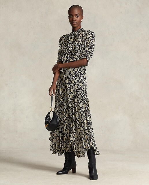 Floral print short puff sleeve dress. · Women's fashion · El Corte Inglés