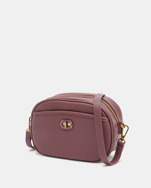 Pink crossbody bag with zip and front fastener · Women's fashion · El
