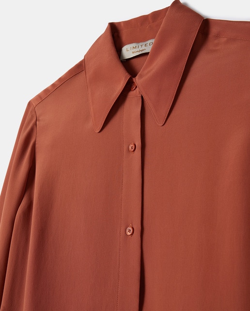 Blusa camisera de manga larga mujer