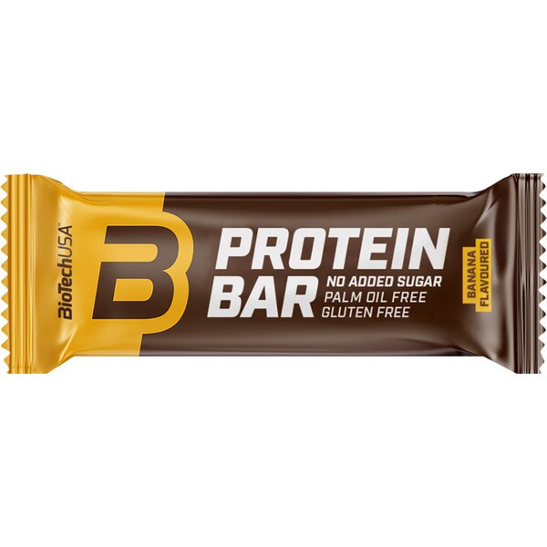 Banana flavour protein bar glutenfree, no palm oil and no added sugar
