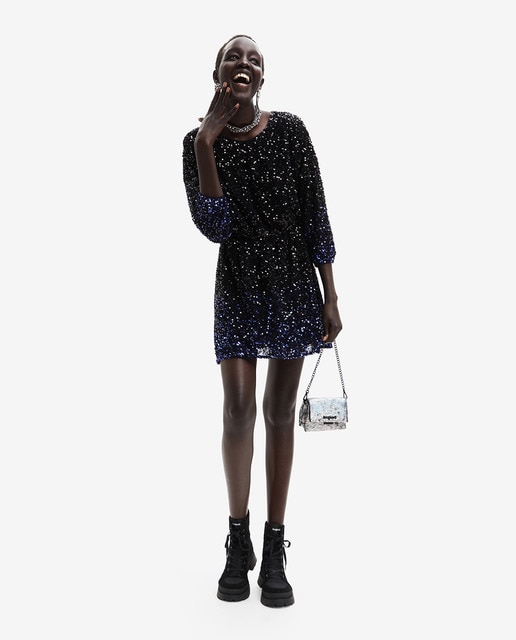 Vestido corto de mujer con lentejuelas