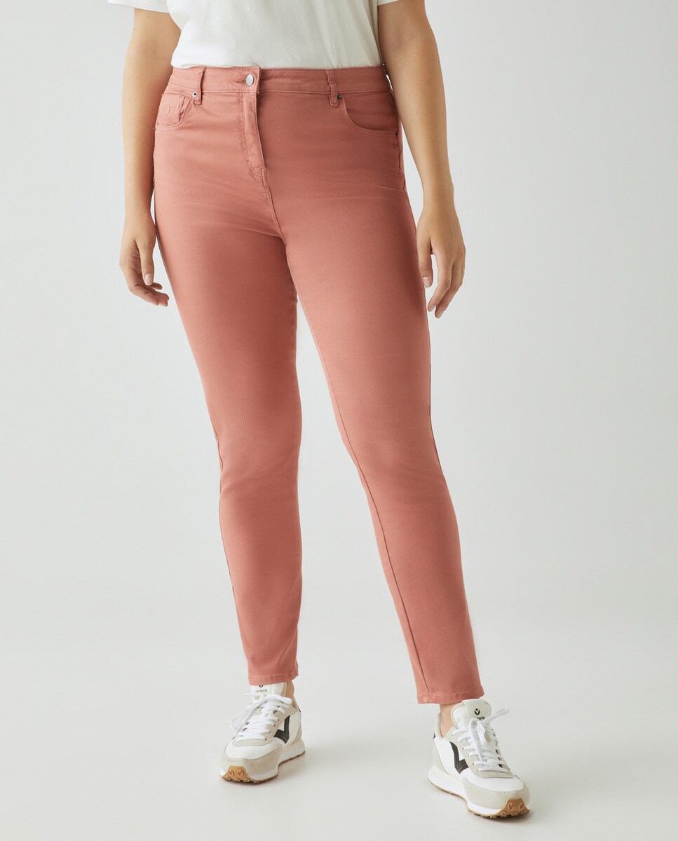 Calças Semi Skinny Push-Up Laranja-2