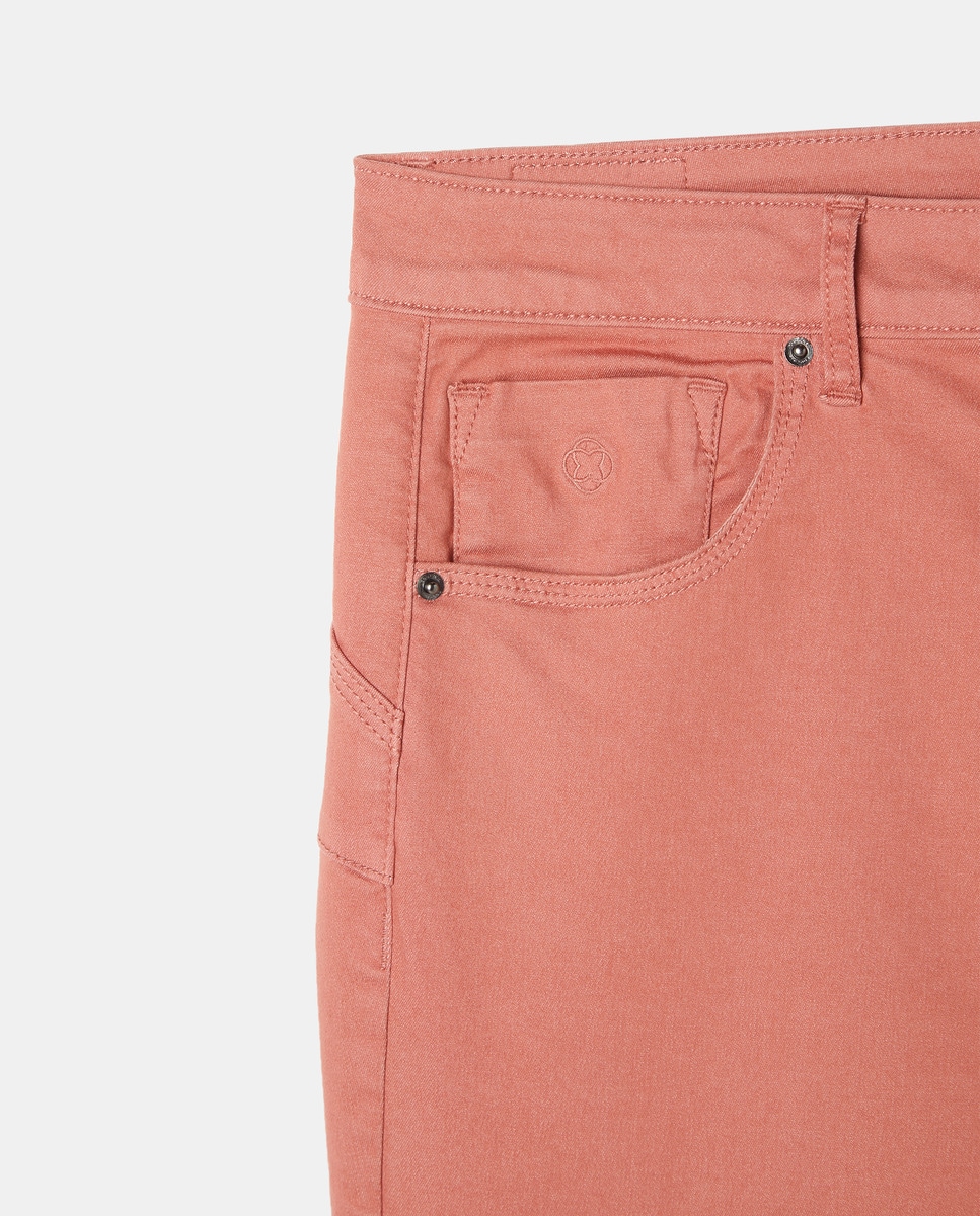 Calças Semi Skinny Push-Up Laranja-5