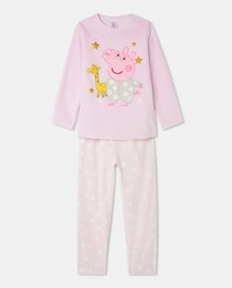 Pyjama fille avec pantalon à pois et haut avec motif Peppa Pig.