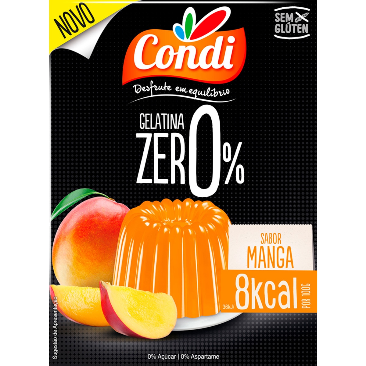 Gelatina de Manga sem Glúten embalagem | 26 g