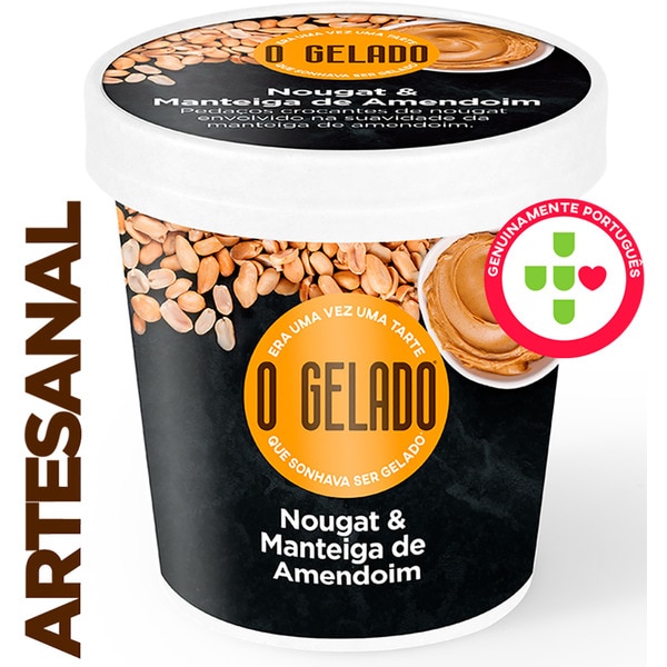 Gelado de Nougat e Manteiga de Amendoim embalagem 460 ml
